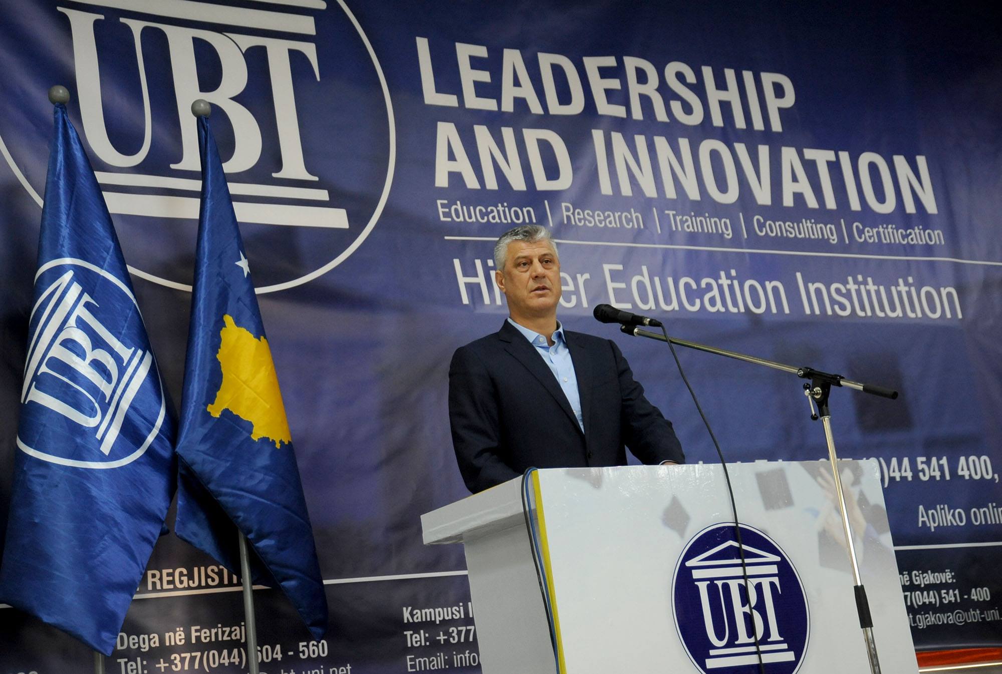 Presidenti Thaçi në UBT: Ushtria do të bëhet, s’ka kthim prapa