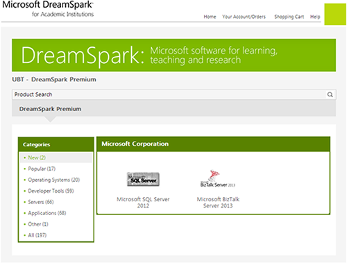 The UBT has ensured Premium subscription from the Microsoft DreamSpark program for the students and academic staff