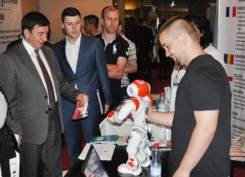 NAO Robot Greets Education Minister at the Education Fair in Prishtina