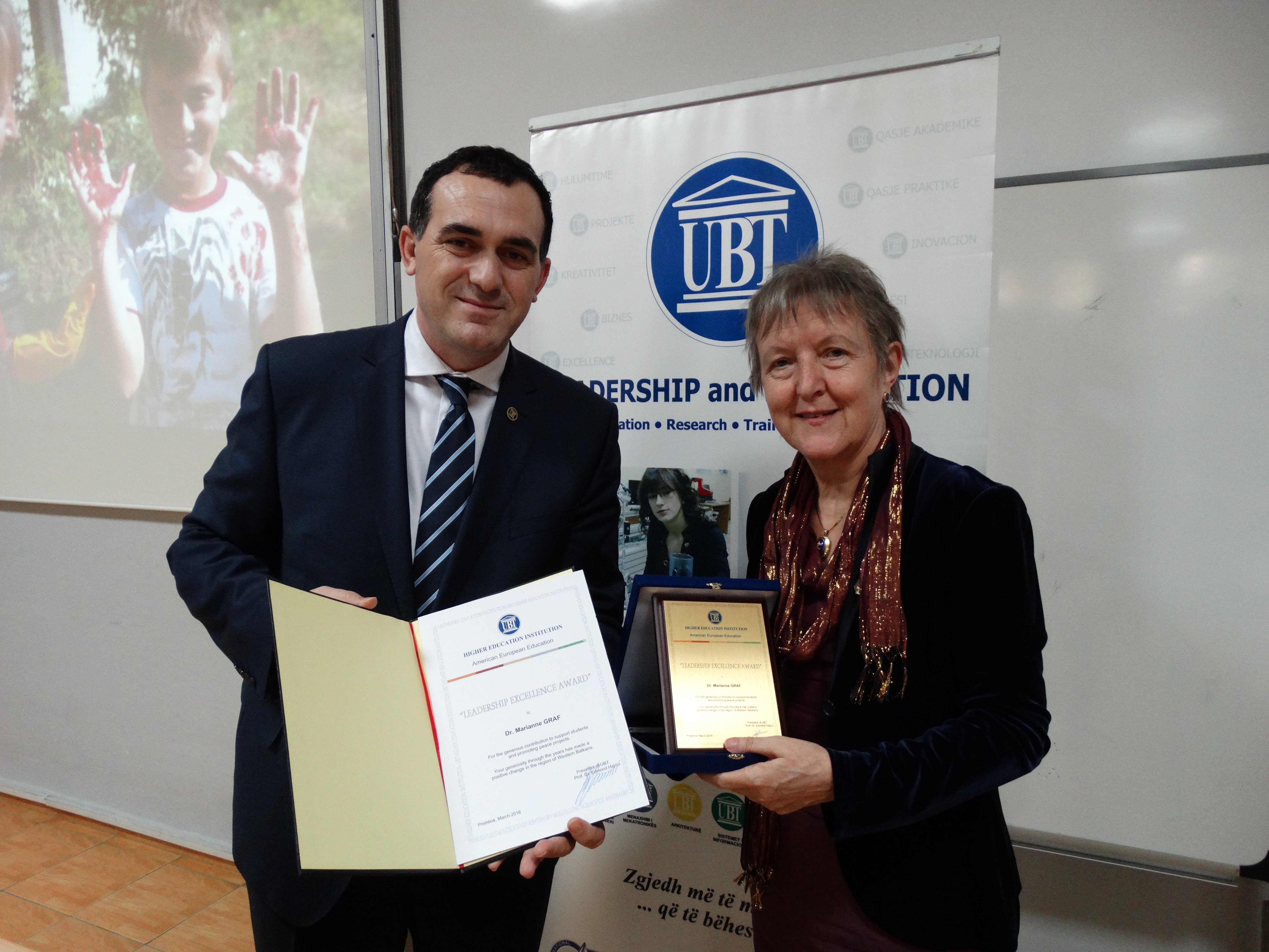 UBT ia jep çmimin “Exellence Lidership Award” humanistes austriake, Marianne Graf