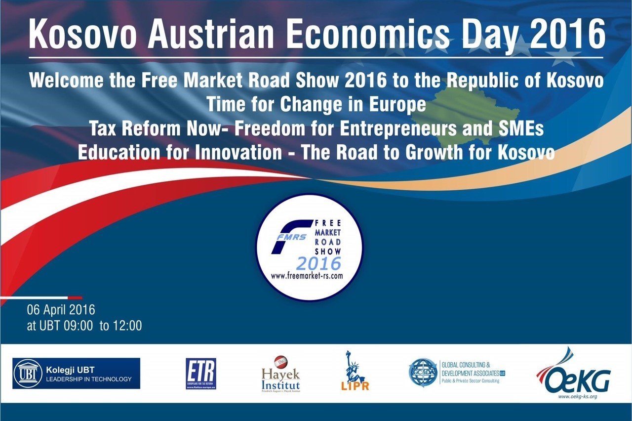 Njoftim për Konferencë në UBT: “Perspektiva kosovare e tregut të lirë – 2016”