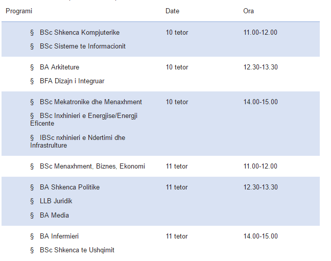 Në emër të UBT-së ju përgëzoj për pranimin tuaj si studentë të rregullt të këtij viti akademik