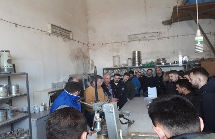 The UBT students from the Faculty of Civil Engineering Construction Engineering students visited the laboratory “GEOKOS A&A”