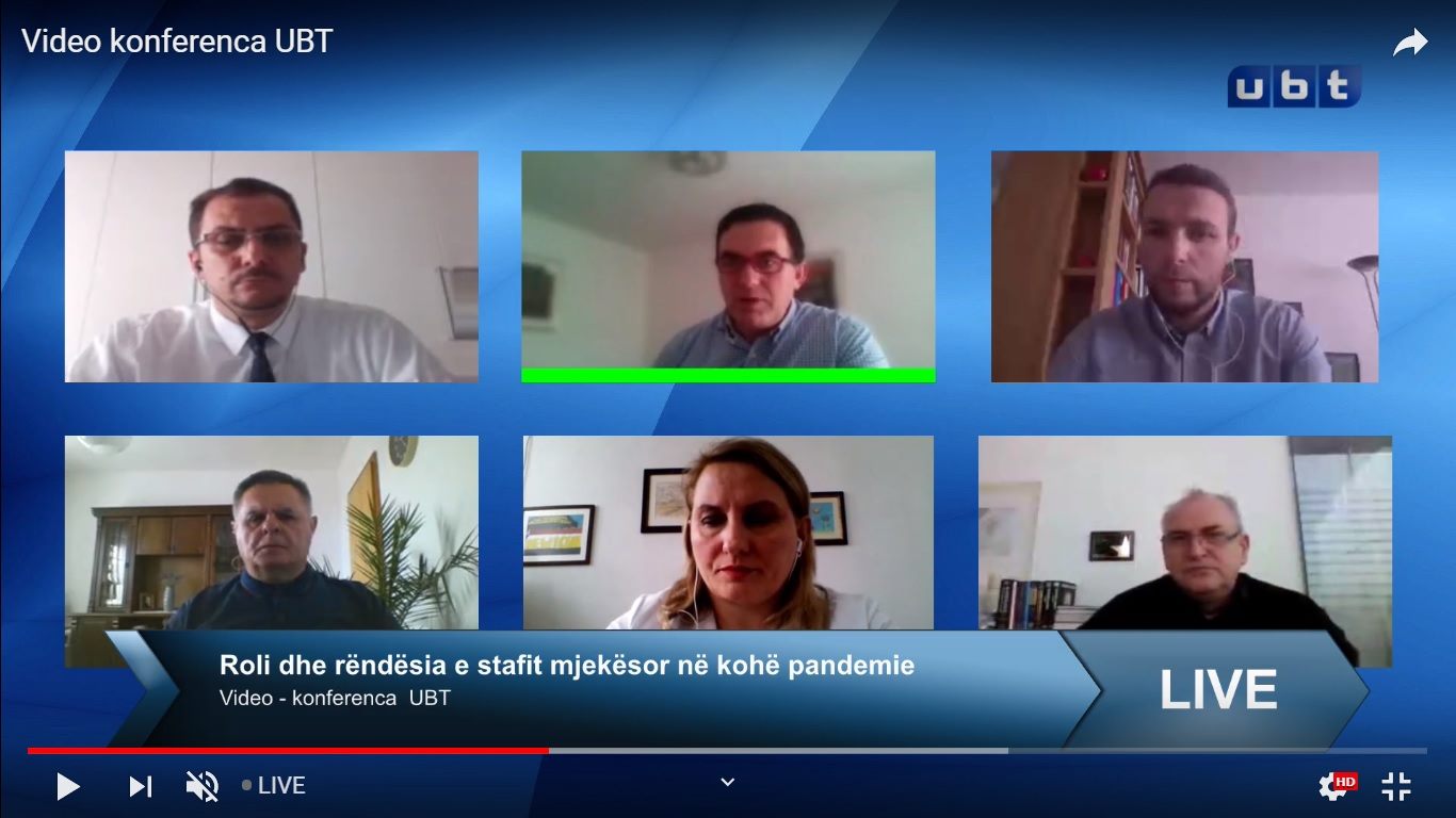 Duke gërshetuar teknologjinë, UBT mbajti konferencën e parë online për virusin COVID-19