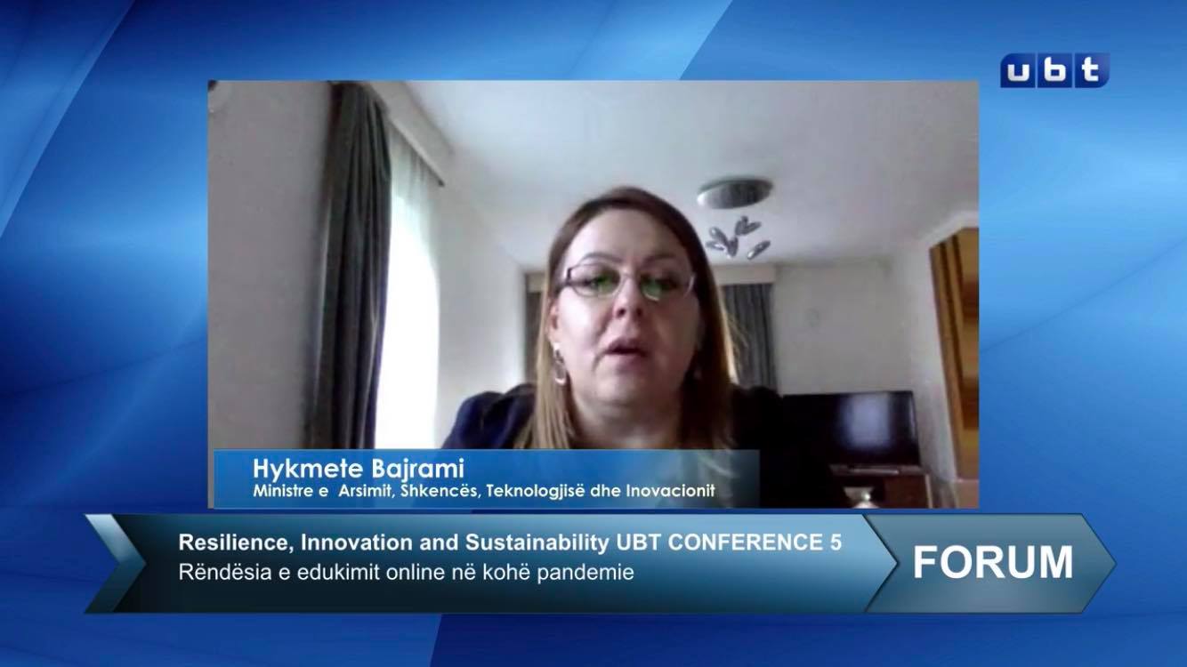 Ministrja Bajrami përgëzon UBT-në dhe shkollat për zhvillimin e mësimit online