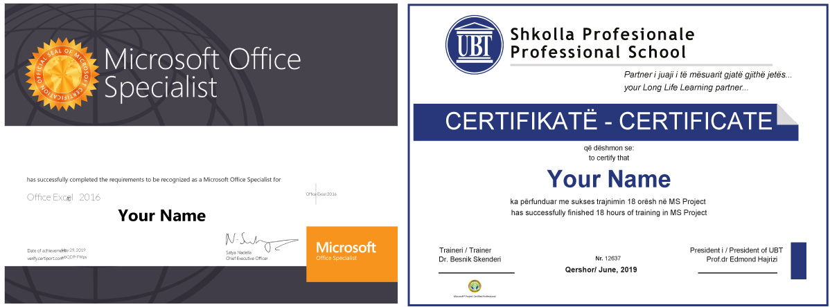 UBT offers online training and professional certification
