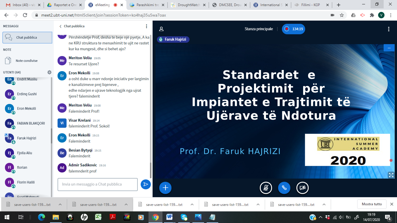 Në Akademinë e Ndërtimtarisë ligjërohet për ujërat dhe gjeodezinë në kaudër të “Global UBT Fest 2020”