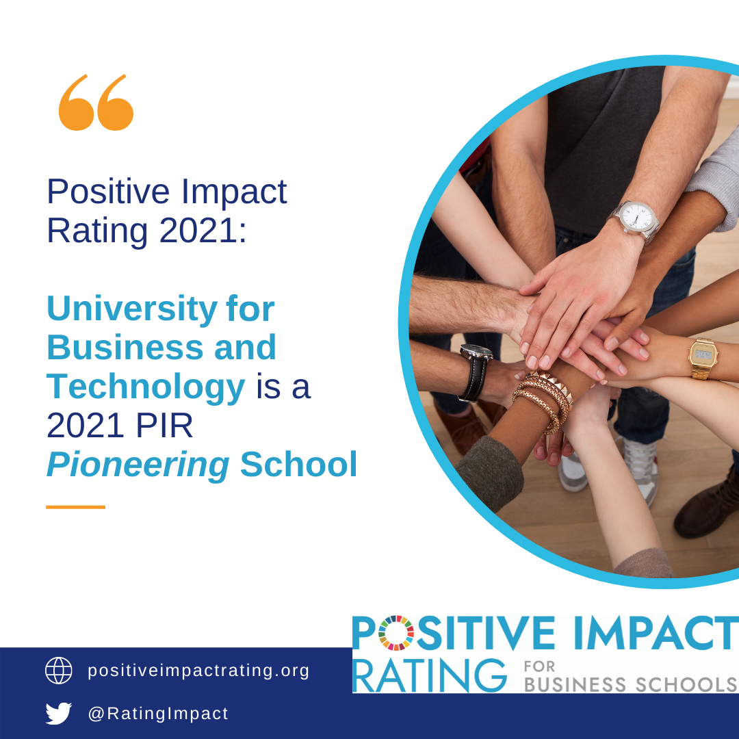 UBT achieves 5th level in the Positive Impact Rating Edition 2021