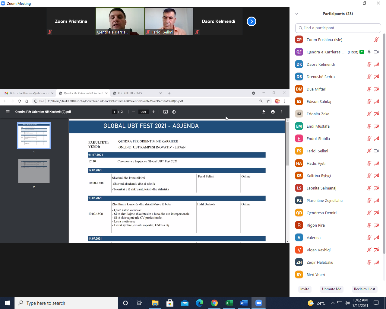 Qendra për Orientim në Karrierë fillon akademinë e saj verore në kuadër të “Global UBT Fest 2021”