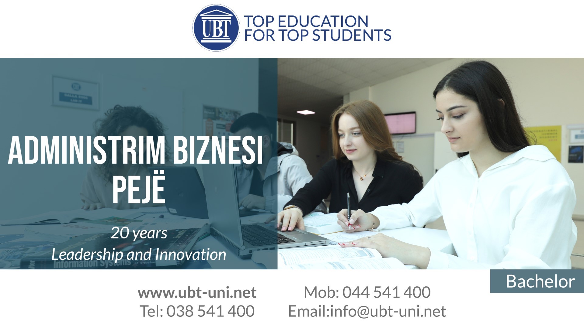 Zgjedh të studiosh në programin Administrim Biznesi në UBT
