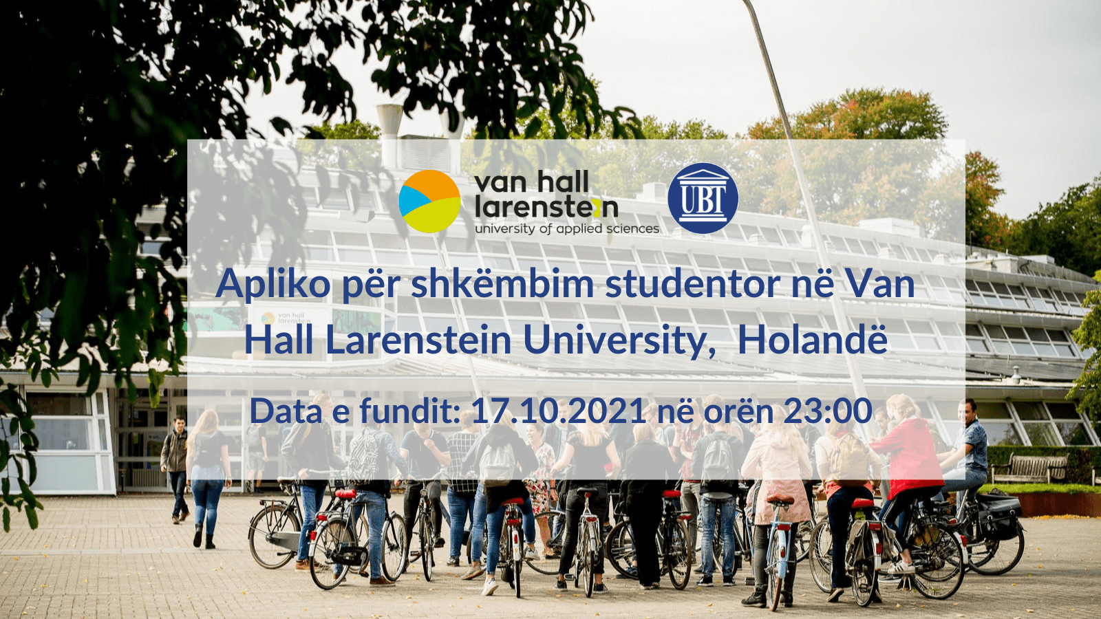 UBT shpall të hapur thirrjen për shkëmbim studentor në Van Hall Larenstein University of Applied Sciences