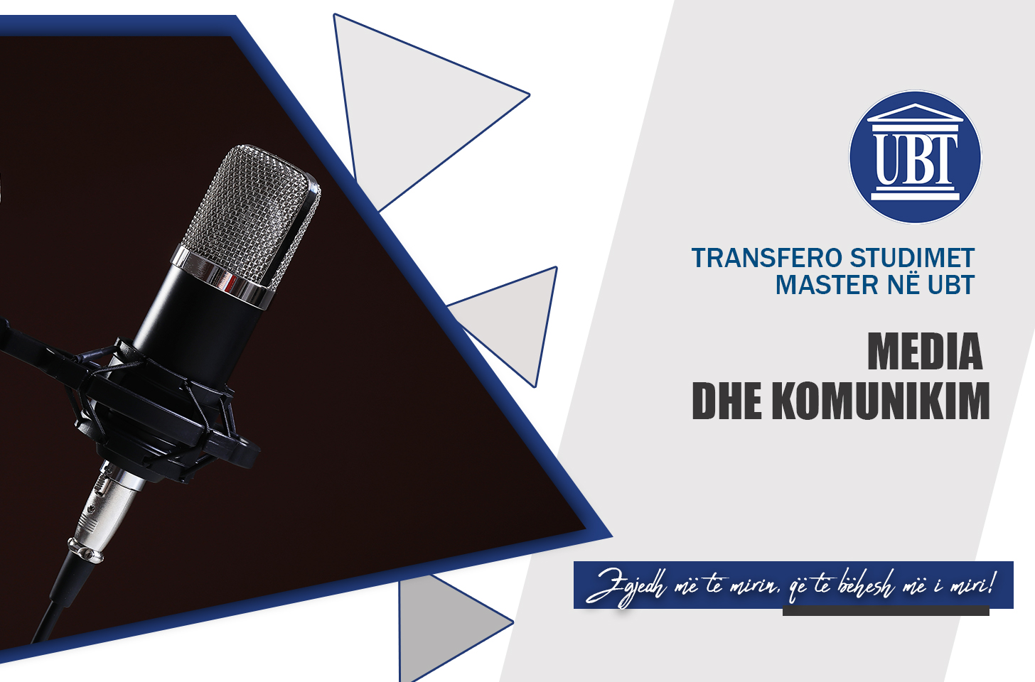 Transfero studimet master në programin Media dhe Komunikim në UBT