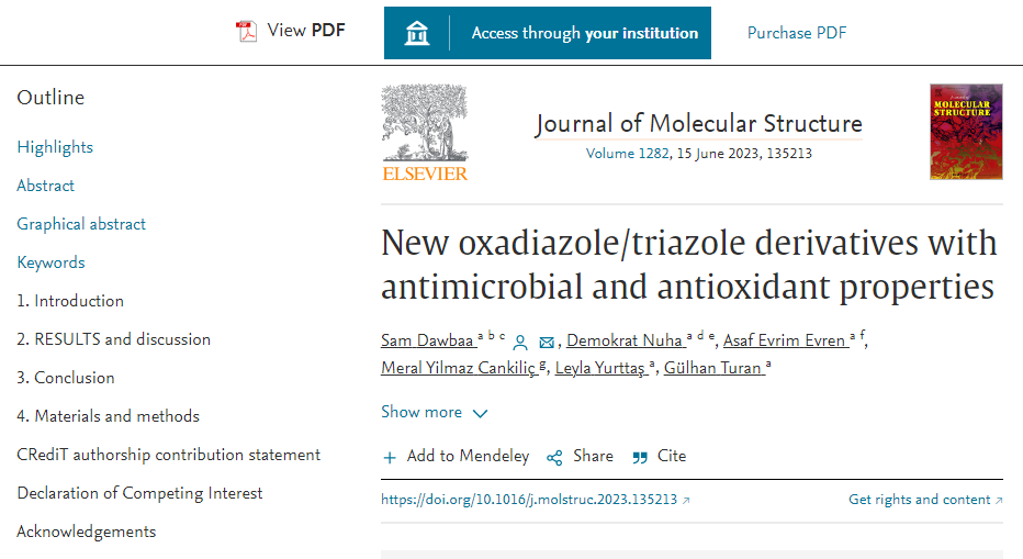 Punimi i profesorit të UBT-së, Demokrat Nuha, rreth komponimeve të reja të derivateve të oksadiazolit dhe triazolit, publikohet në revistën “Journal of Molecular Structure”