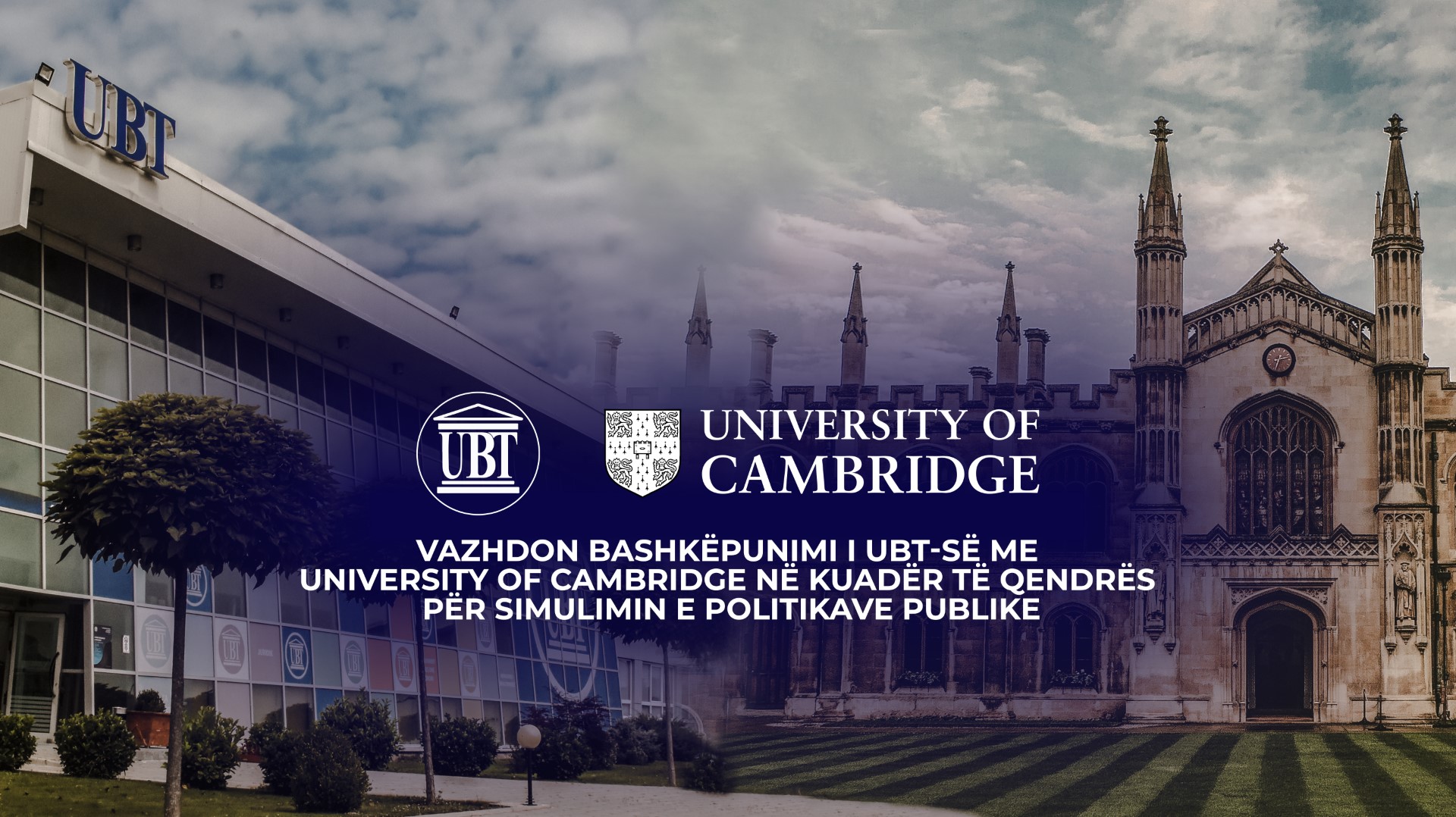 Vazhdon bashkëpunimi i UBT-së me University of Cambridge në kuadër të Qendrës për Simulimin e Politikave Publike