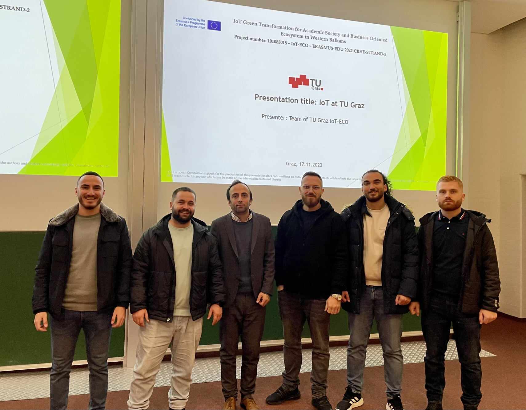 Studentë dhe profesorë të UBT-së po marrin pjesë në takimin e organizuar në kuadër të projektit IoT-ECO në TU Graz në Austri