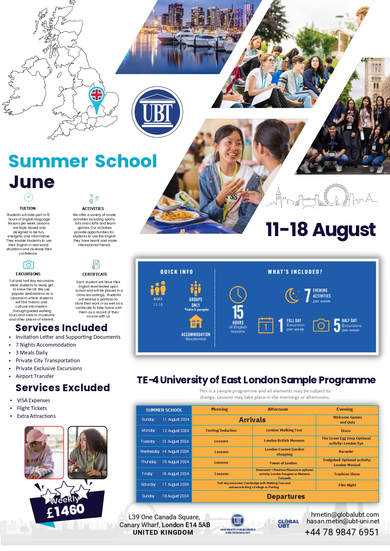 Bashkohuni në aventurën e Shkollës Verore në Global UBT London në Mbretërinë e Bashkuar