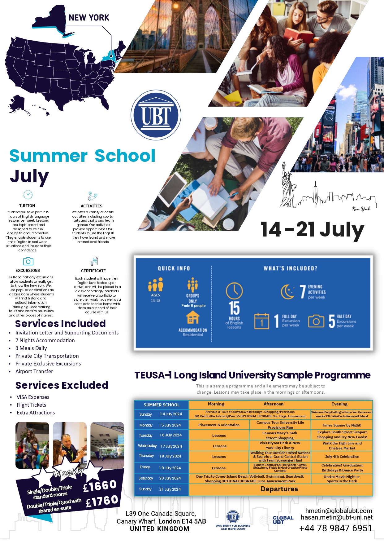 Eksploro New York-un duke u bashkuar në Shkollën Verore të UBT-së