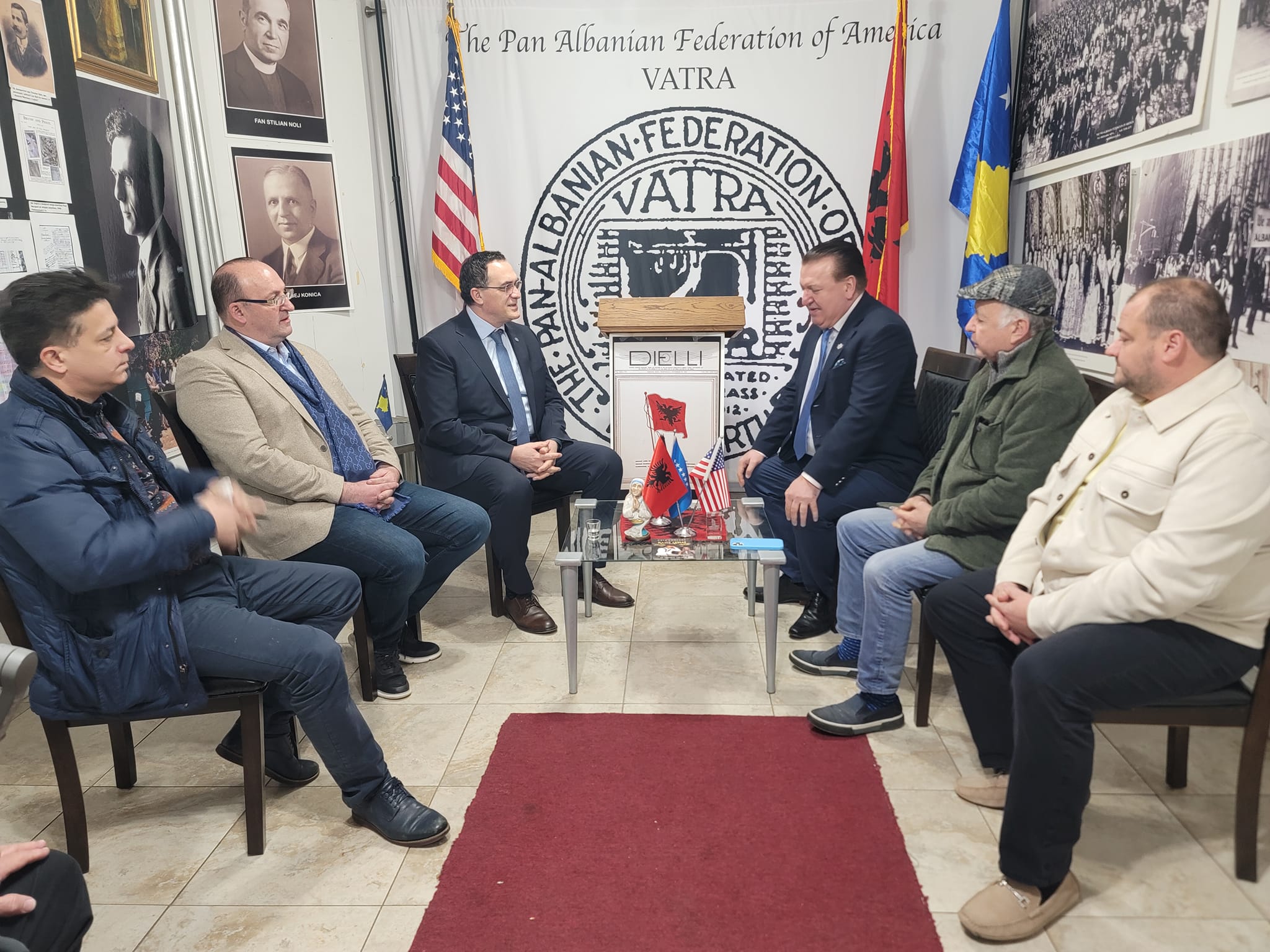 Rector Hajrizi Conducts Official Visit to the Pan-Albanian Federation of America “Vatra”