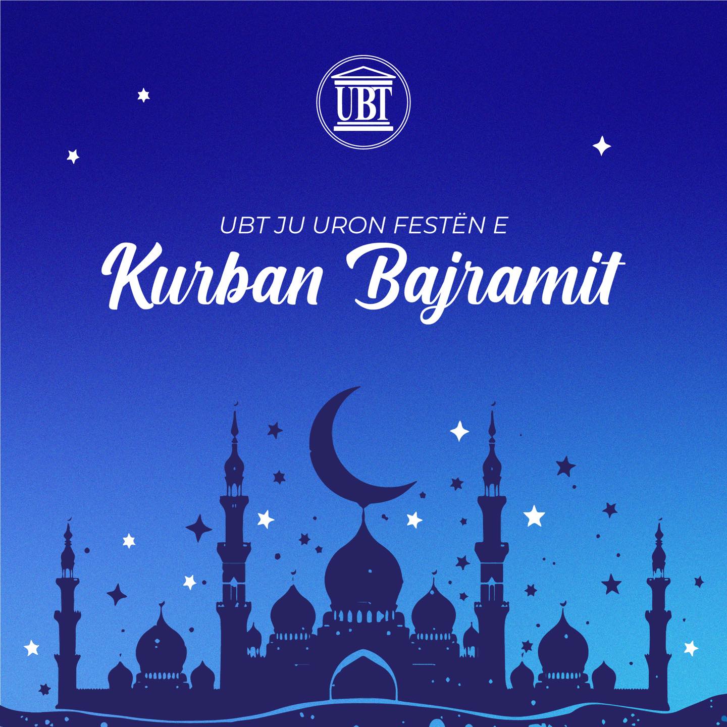 Rektori i UBT-së uron qytetarët për Festën e Kurban Bajramit