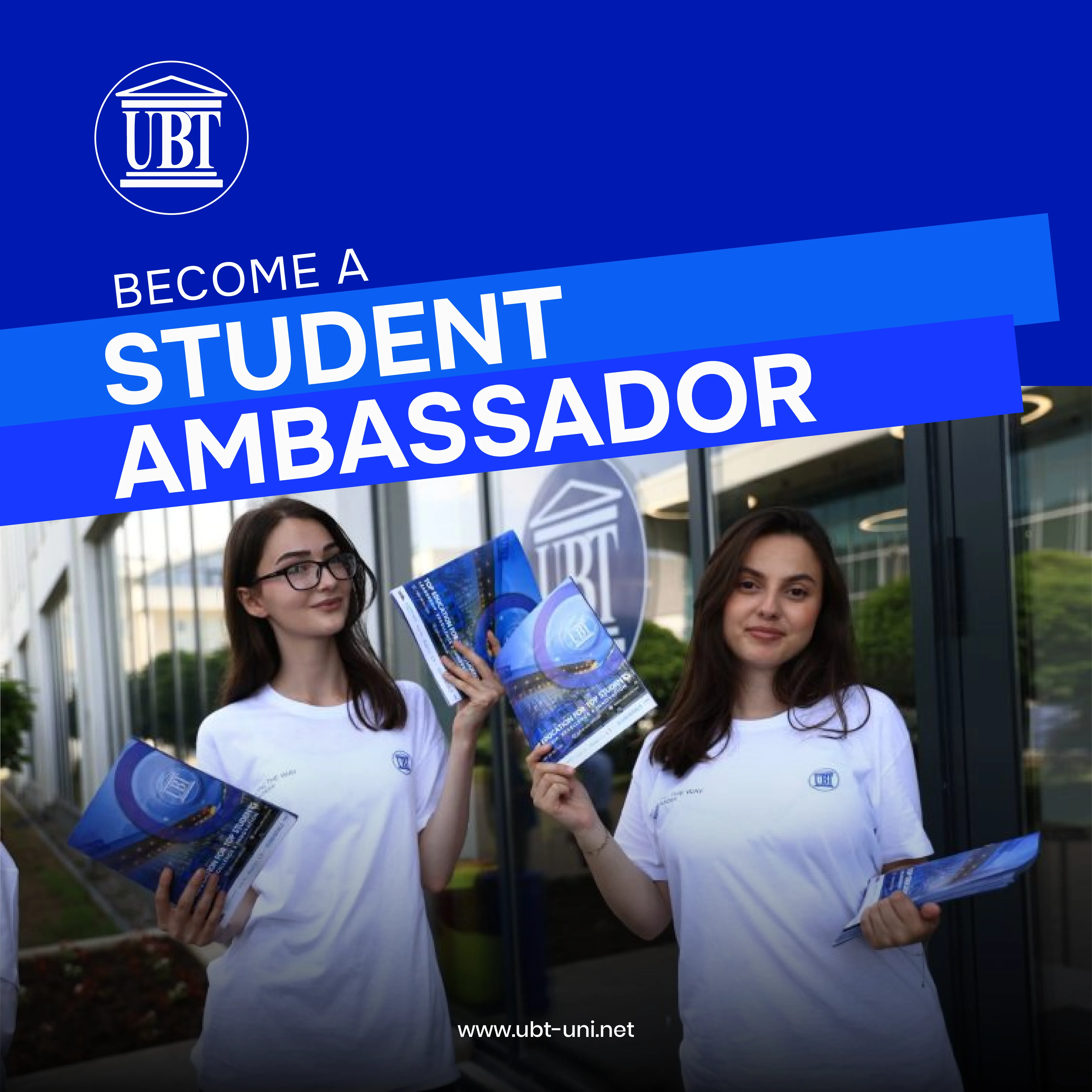 Studentët Ambasadorë: Mundësia për të përfaqësuar UBT-në dhe për të kontribuar në suksesin e tij