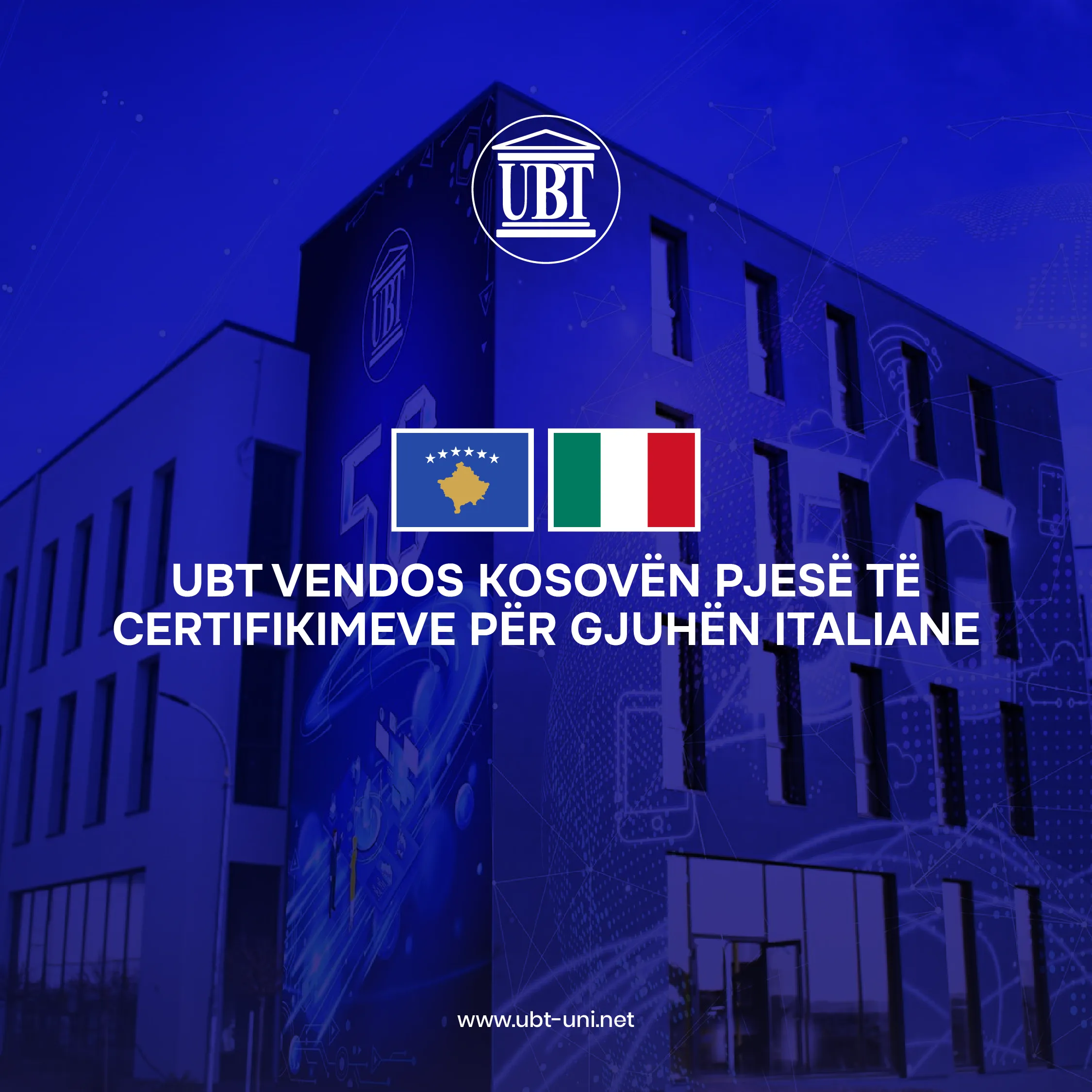 UBT makes Kosovo part of the certifications for the Italian language