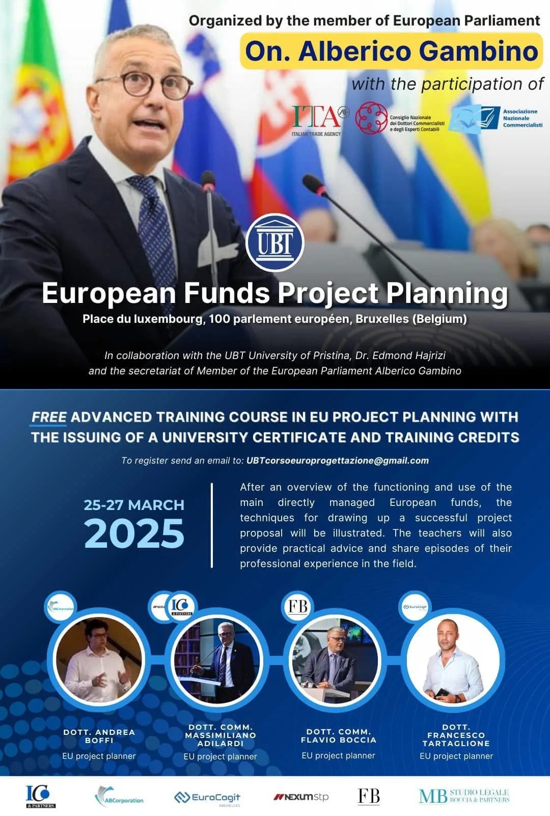 UBT organizon kursin e parë për Europrojekte në Parlamentin Evropian