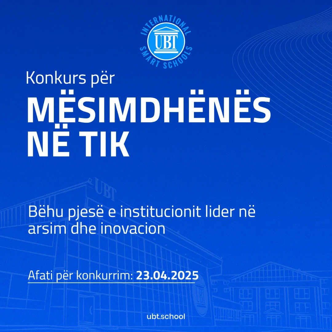 Konkurs për mësimdhënës në profilin: Teknologji Informative dhe Elektronikë