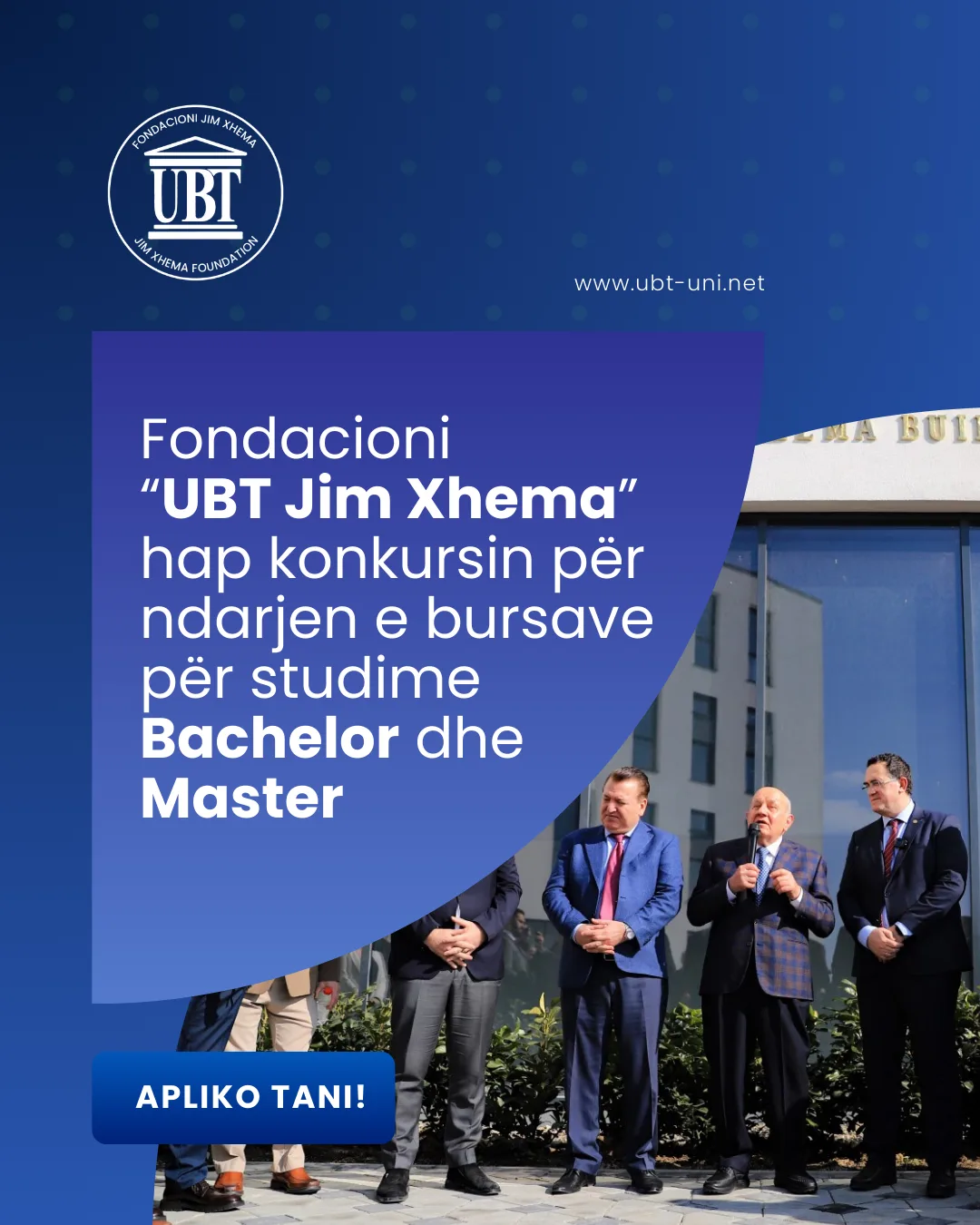 Fondacioni “UBT Jim Xhema” hap konkursin për ndarjen e bursave për studime Bachelor dhe Master