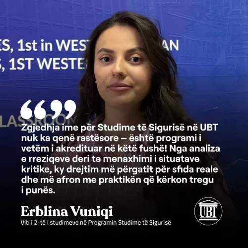 Erblina Vuniqi - Studime të Sigurisë