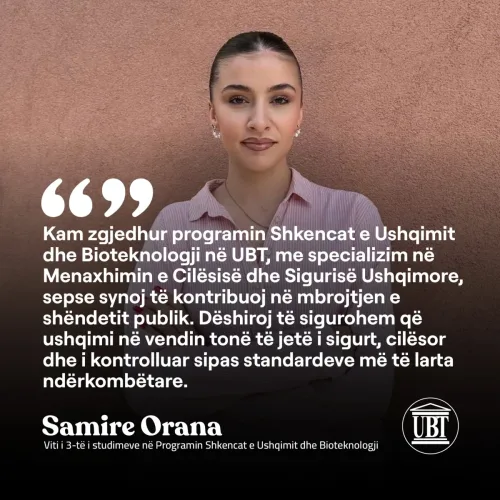Samire Orana - Shkenca të Ushiqimit dhe Bioteknologji 