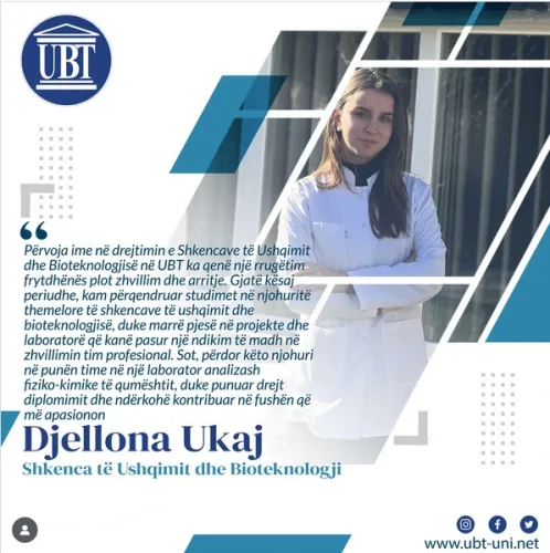 Djellona Ukaj - Shkenca të Ushqimit dhe Bioteknologji